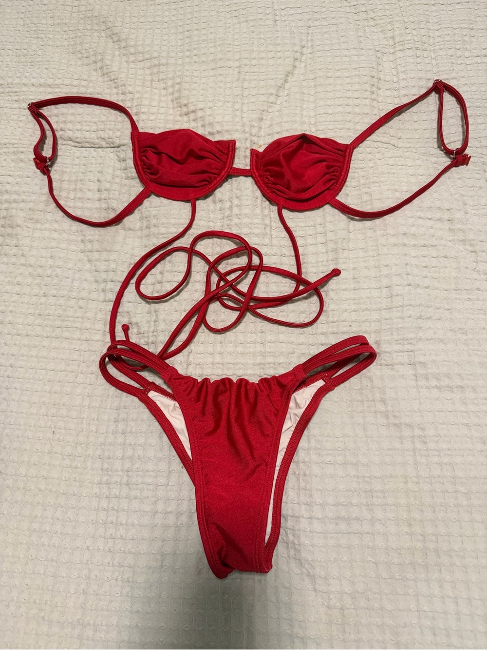 Women’s Red String Bikini Set